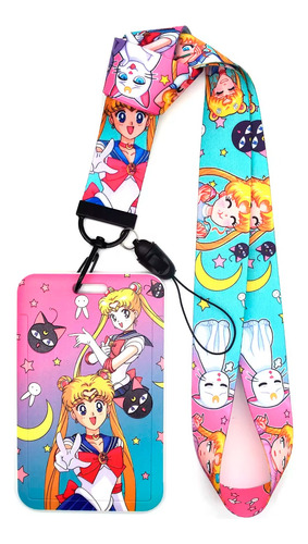Porta Carnet Documento Y Lanyard Sailor Moon Anime Gafete
