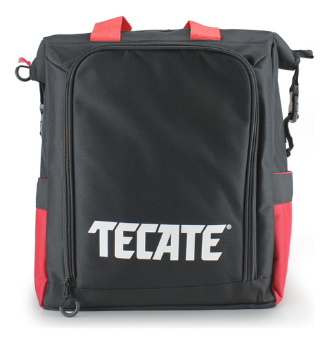 Hielera Back Pack Tecate Color Negra Con Logo Blanco