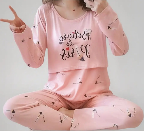 Nuevo Conjunto De Pijama Maternidad Y Lactancia 2 Piezas