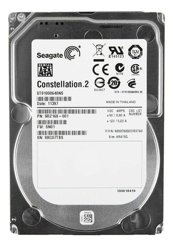 Hd Seagate 1tb Sata 2,5 6g Hotplug - St91000640ns