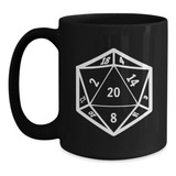 Black D20 Mug 11oz 15oz Novedad Dados Taza De Café Dnd Dunge