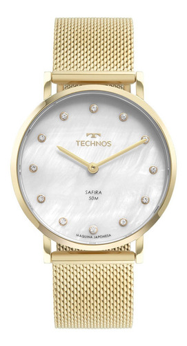 Relógio Feminino Technos Slim Dourado Loja De Fábrica