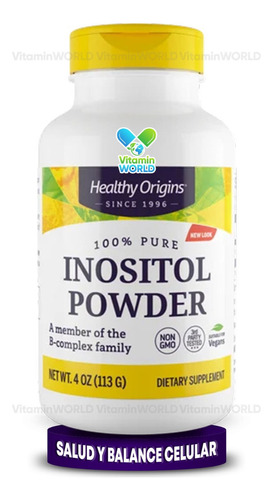 Healthy Origins Inositol Powder 113 Gr - 4oz Polvo 100% Puro Sabor Sin Sabor