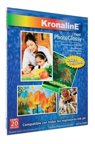 Papel Carta Kronaline Photo Glossy Inkjet Ph347 C/20 Hojas