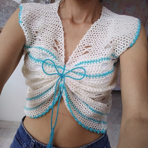 Blusas Tejidas ,crop Tops Crochet, Artesanales .talla S