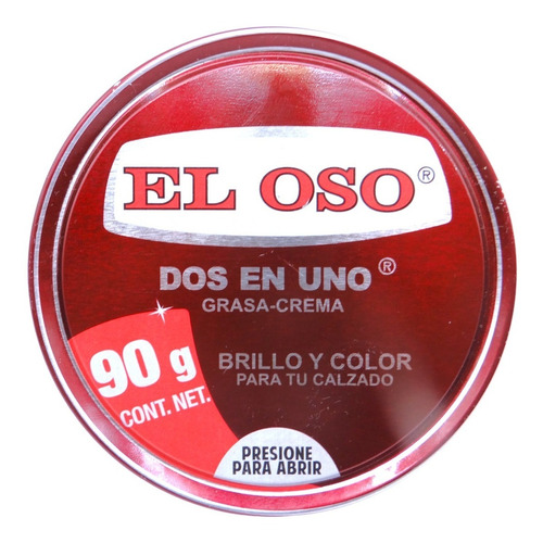 Grasa Crema Calzado El Oso Dos En Uno Color Vino 90g