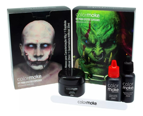 Kit Cenográfico Maquiagem Terror Halloween Color Make