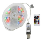 Tira Led Decorativa Rgb Con Control Conexion Usb Ip65 4w