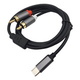 Cable Tipo C A 2 Rca Cable Auxiliar Antiinterferencias 3m