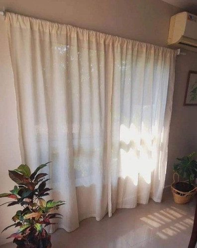 Cortinas Clásicas Lisas Livianas En Lienzo Natural 220x150cm