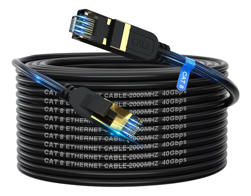 Cable Ethernet Gruciso Cat8:100 Pies, 26 Awg, 40 Gbps, 2000