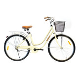 Bicicleta De Paseo Rod 26 Strada Vintage Crema Aluminio Mg