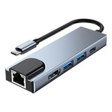 Tipo C Hub 5 Em 1 Adaptador Usb C Hdmi Com Gigabit Ethernet