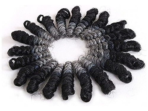 T1b / Gris Eunice Pelo Corto Rizado Saniya Curl Crochet Pelo