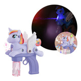 Burbujero Unicornio Luz Música Desarmable Pilas Con Liquido Color Violeta