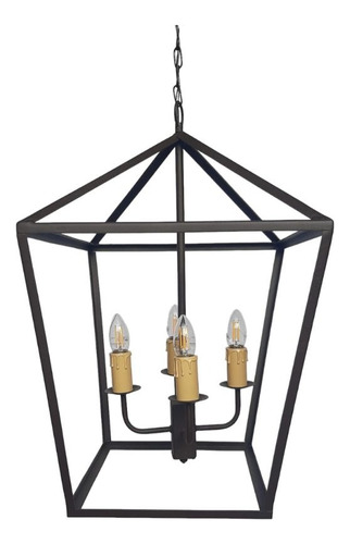 Colgante Farol 103 Hierro 4 Velas Oxido E27