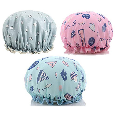 3 Pack Casquillo Del Baño Gorros De Ducha Mujeres Pelo...