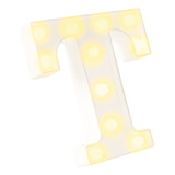 Anuncio Luminoso Bluelander Luces De Números Del Alfabeto Color T - Luz De Color Amarillo X 22.5cm De Alto - 110v/220v