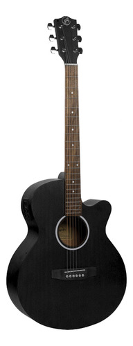 Guitarra Electroacústica Bamboo Stage Negra 40 Con Funda Color Negro Material Del Diapasón Nogal Orientación De La Mano Diestro