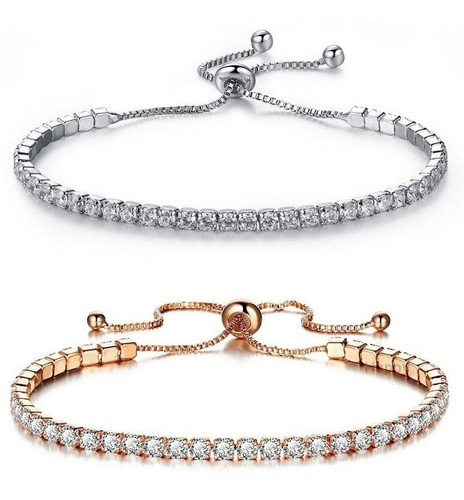 Oferta! Pulsera Hechas Con Cristal Austriaco Oro Ajustabl