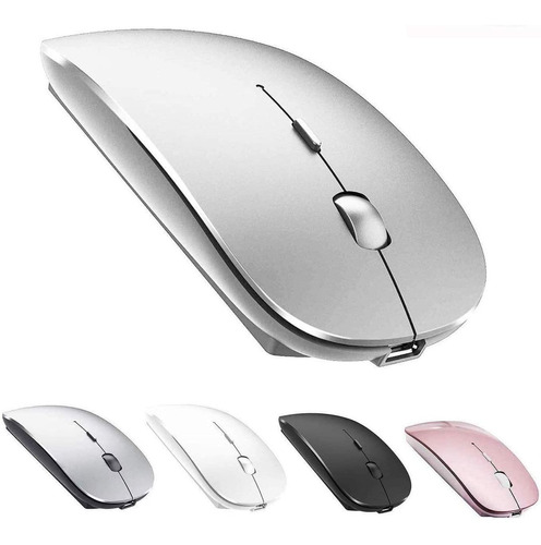 Mouse Plateado Bluetooth Para iPad Macbook Pro Laptop Pc