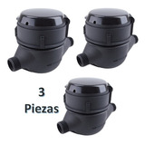 Paq 3 Medidores De Agua Potable De 2  (50 Mm), Plástico