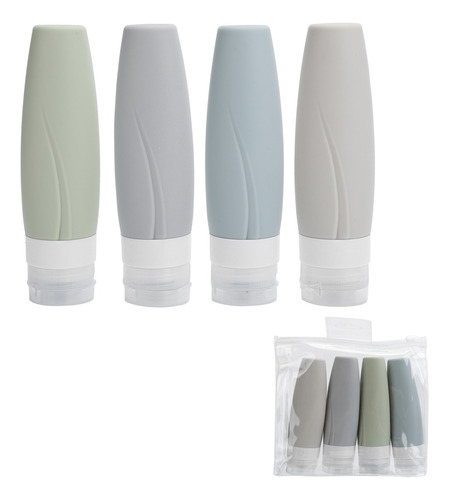 Kit Botellas De Silicona For Viaje - 4 Pack Tamaño De Viajed