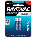 Pilha Rayovac Alcalina Palito Com 2