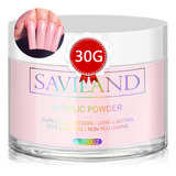 Saviland Polvo Acrilico Rosa  1.06 Oz De Polvo De Unas Acri