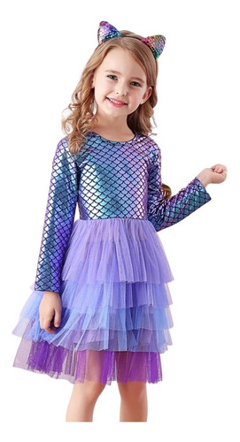 Vestido De Niña, Vestido Fiesta, Vestido Sirenita, Princesa 