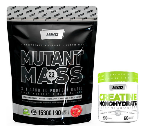 Mutant Mass 1,5 Kg + Creatina X 300gr Star Nutrition