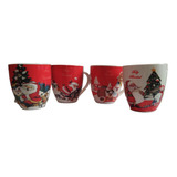 Taza Cerámica Decorada Diseño Navideño-navidad 14 Oz (4pz)