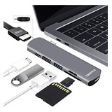 Adaptador De Hub Usb C Twopan 6 En 1 Para Macbook Pro, Hub U