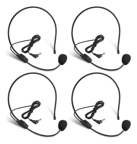 Boao Micrófono De 4 Piezas Para Auriculares, Brazo Flexible 