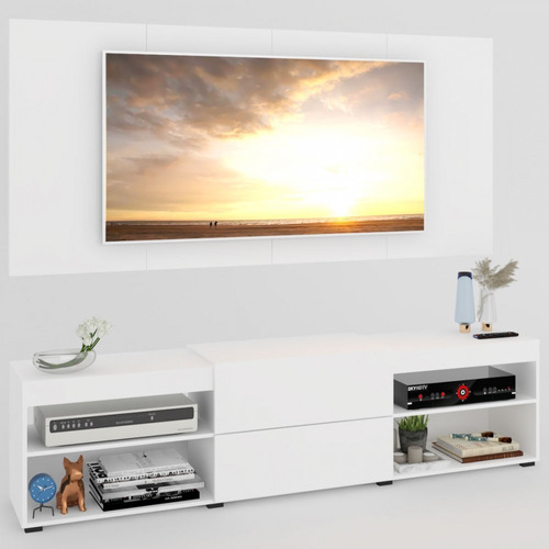 Rack Com Painel Até 60 Polegadas Roma Br - Panorama Móveis Cor Branco