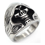 Anillo Punk Para Hombre Con Forma De Calavera De Samurái De