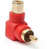 Adaptador Codo Ficha Rca A 90º Hembra Macho Rojo  