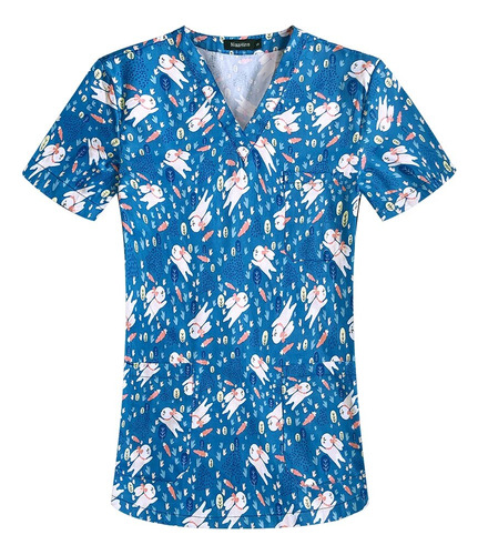 Camisa Exfoliante Con Estampado De Médico De Hospital, Dibuj