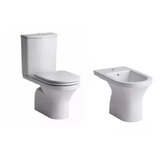 Juego Sanitarios Inodoro Deposito Dual Bidet Varese Ferrum