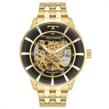 Relógio De Pulso Technos G3265aa Com Corpo Dourado,  Analógico, Para Masculino, Fundo  Dourado E Prateado, Com Correia De Aço Cor Dourado, Agulhas Cor Branco E Dourado, Subdials De Cor Prateado E Dour