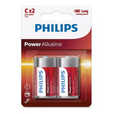 Pilas Philips Medianas Tamaño C 1,5 V Alcalina X 2 Unid