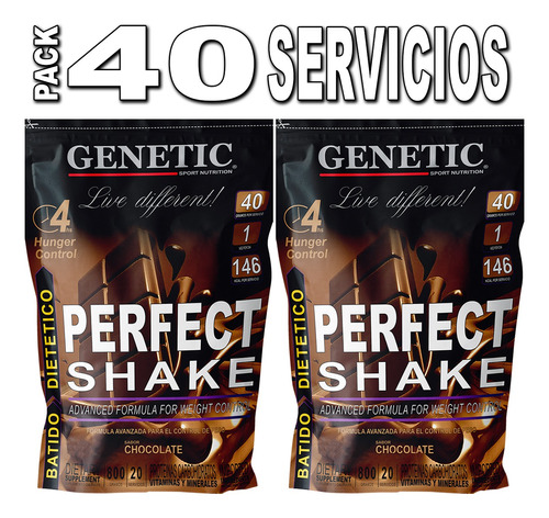 Batido Reemplaza Comida 40 Servicios Perfect Shake Adelgazar