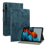 Funda Pu Azul Para Samsung Galaxy Tab S7+/tab S8+/s7 Fe