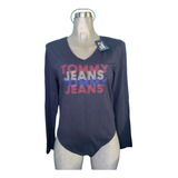 Playera Tommy Hilfiger Original Para Dama Talla M Azul Marin