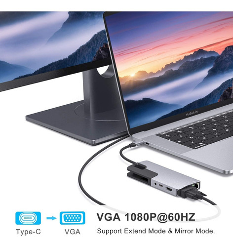 Adaptador Usb C Hub Para Macbook Pro, Adaptador Thunderbolt