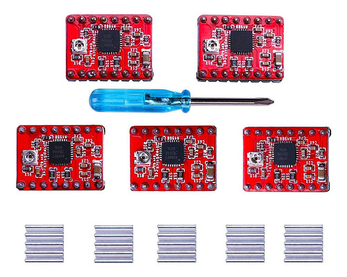 Módulo Controlador De Motor Paso A Paso A4988 De 5 Piezas Y