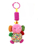 Sonajero De Peluche Animales Bebe Hipoalergenico Cochecito Color Elefante Rosa