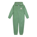 Pijama Niño Polar Reciclado C/gorro Liso Verde H2o Wear