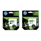 Kit Cartuchos Hp 662xl Negro Y Color + Resma Carta