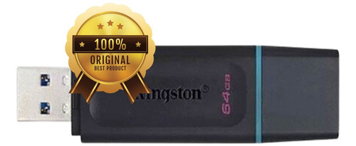 Pen Drive Kingston Dtx/64gb Usb 3.2 Preto E Azul Dt Exodia